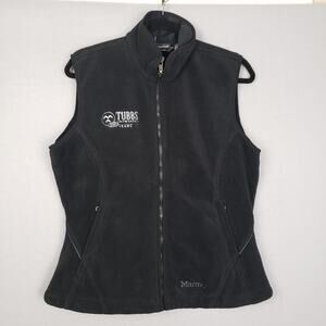 Marmot Women's‎ M Fleece Vest Black Tubbs Snowshoes Company Embroidered Layering